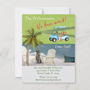 Faire-part Nous avons déplacé Chien Ocean Beach Budget Bouger