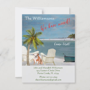 Faire-part Nous avons déplacé Chien Ocean Beach Budget Bouger