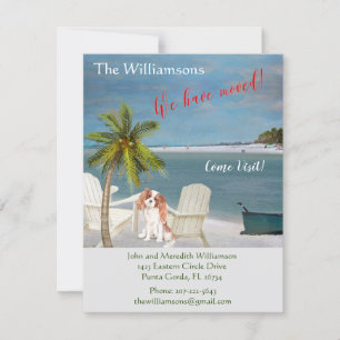 Faire-part Nous avons déplacé Chien Ocean Beach Move