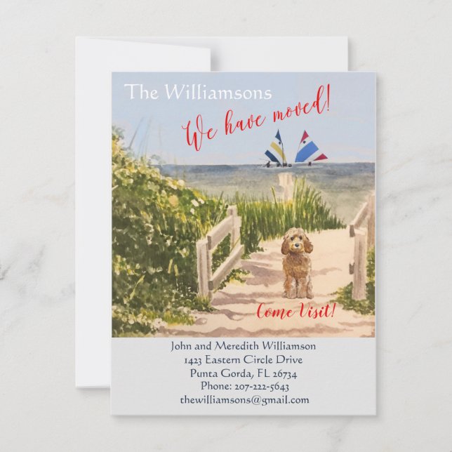 Faire-part Nous avons déplacé Chien Ocean Beach Move (Devant)