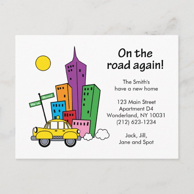 Faire-part Nous avons déplacé Cityscape - Carte postale (Devant)