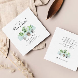 Faire-part Nous avons déplacé des Plantes en pointillés de no