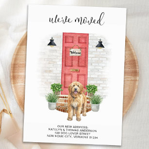 Faire-part Nous avons déplacé Doodle doré Door Door Door Dog