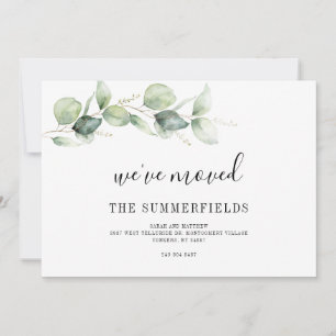 Faire-part Nous avons déplacé Eucalyptus Changement d'adresse