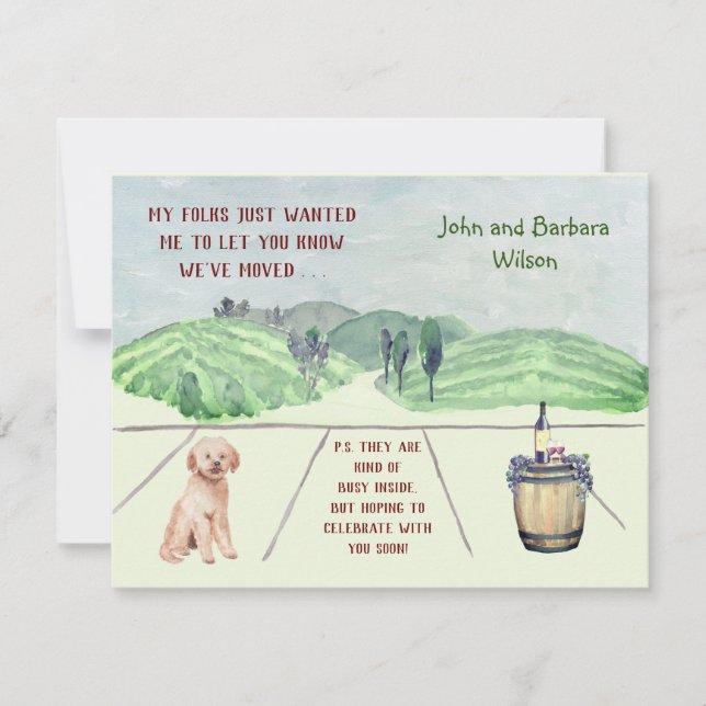 FAIRE-PART NOUS AVONS DÉPLACÉ FUN FAMILY DOG ANNOUNCES MOVE (Devant)