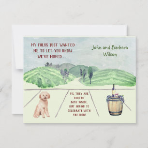 FAIRE-PART NOUS AVONS DÉPLACÉ FUN FAMILY DOG ANNOUNCES MOVE