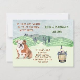 FAIRE-PART NOUS AVONS DÉPLACÉ FUN FAMILY DOG BUDGET DÉPLACER