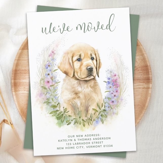 Faire-part Nous avons déplacé Golden Retriever Chien Chien Ch (Créateur téléchargé)