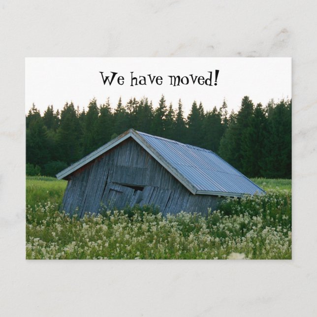Faire-part Nous avons déplacé la carte postale (Devant)