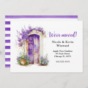 Faire-part Nous avons déplacé la porte de lavande violet fleu