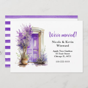 Faire-part Nous avons déplacé la porte de lavande violet fleu