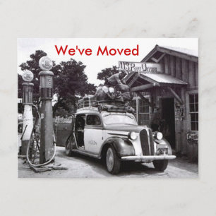 Faire-part Nous avons déplacé la rétro voiture emballée de