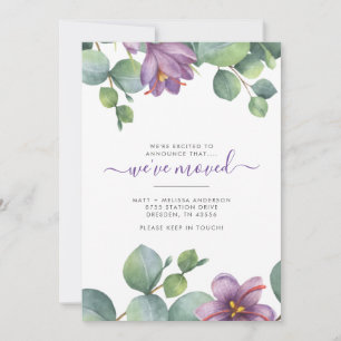 Faire-part Nous avons déplacé la verdure Eucalyptus Floral Mo