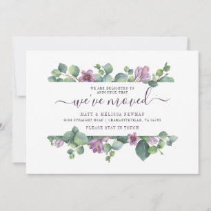 Faire-part Nous avons déplacé l'aquarelle botanique Moving