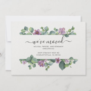 Faire-part Nous Avons Déplacé L'Aquarelle Eucalyptus Moving