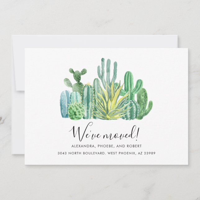 Faire-part Nous avons déplacé l'aquarelle Moving moderne (Devant)
