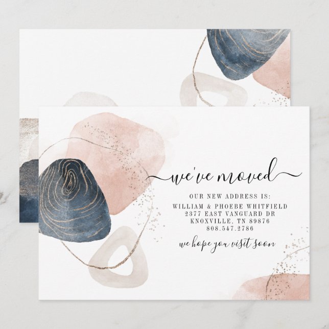 Faire-part Nous avons déplacé le changement d'adresse (Devant / Derrière)