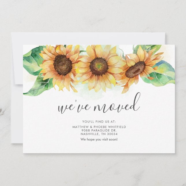 Faire-part Nous avons déplacé le tournesol rustique Moving Fa (Devant)