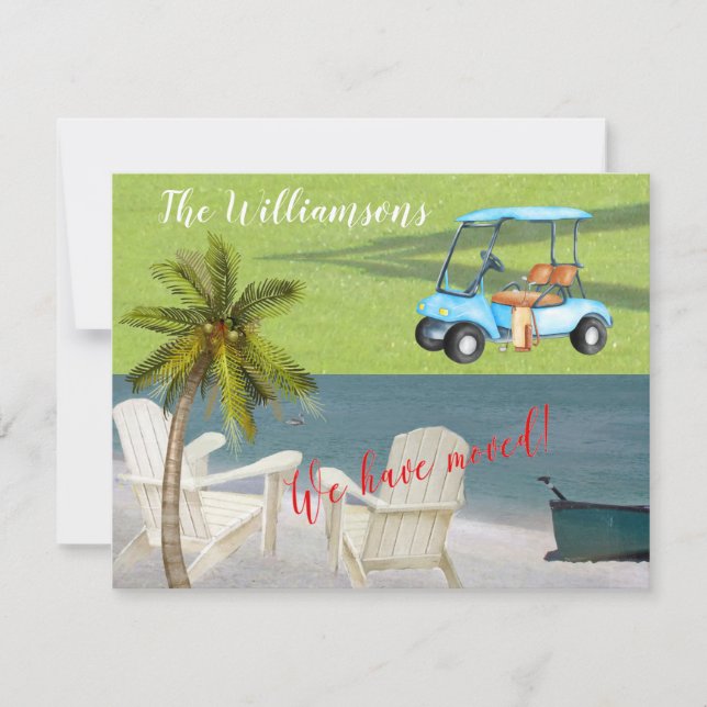Faire-part Nous avons déplacé Ocean Beach Budget Move (Devant)