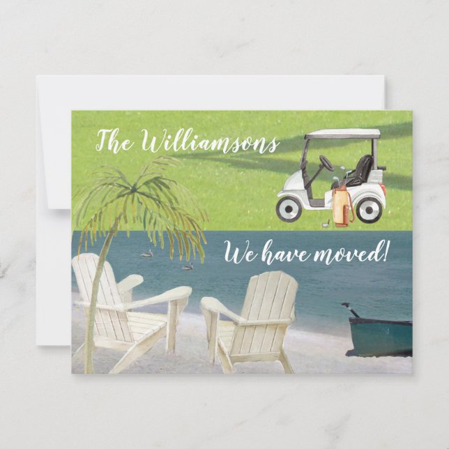 Faire-part Nous avons déplacé Ocean Beach Budget Move (Devant)