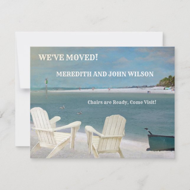 Faire-part Nous avons déplacé Ocean Beach Budget Move (Devant)