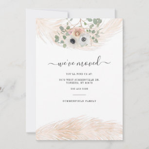 Faire-part Nous avons Déplacé Script Pampas Grass Botanique D