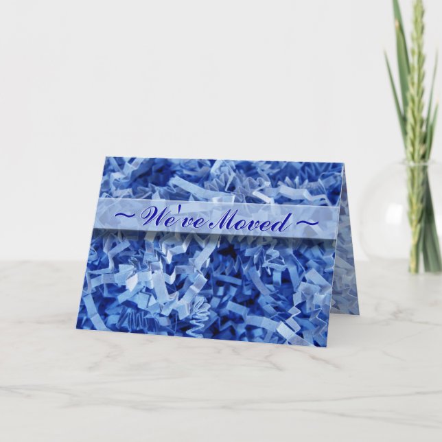 Faire-part Nous Avons Déplacé Une Nouvelle Adresse Bleu Crink (Devant)
