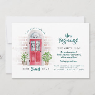 Faire-part Nous avons déplacé une nouvelle adresse Porte Aqua