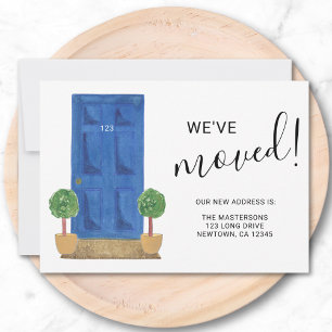 Faire-part Nous avons déplacé une nouvelle adresse Porte bleu