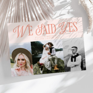 Faire-part Nous Avons Dit Oui Mariage Vintage Multi Photo Pea