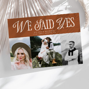 Faire-part Nous Avons Dit Oui Mariage Vintage Multi Photo Ter