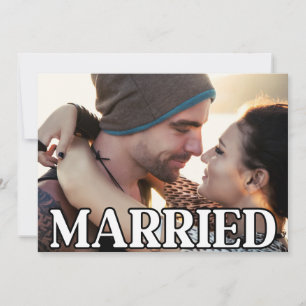 Faire-part Nous avons Elopé Marié Mariage moderne photo