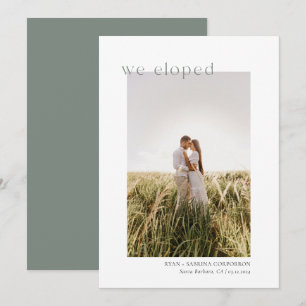 Faire-part Nous Avons Elopé Moderne Minimaliste Eucalyptus Ve