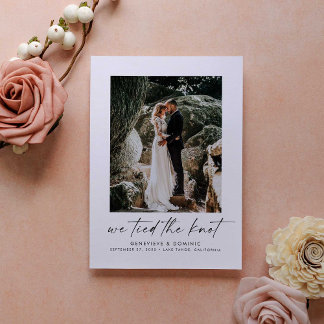 Faire-part Nous avons lié l'Elopement/Mariage du noeud