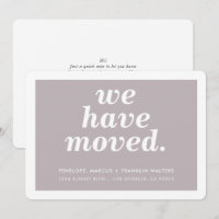 NOUS AVONS MOUVÉ moderne minimal nouvelle adresse 