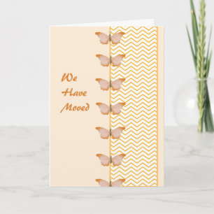 Faire-part Nous avons Moved Card avec papillons et Chevron.