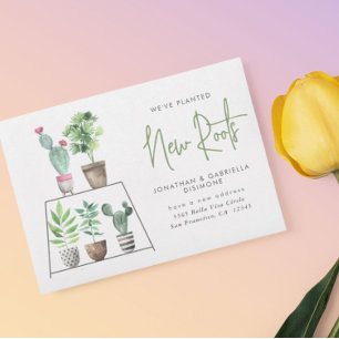 Faire-part Nous avons planté de nouvelles racines Plante démé