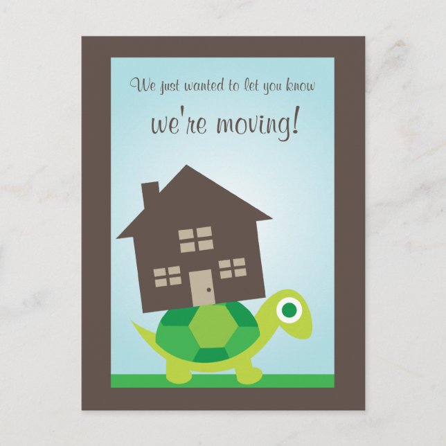 Faire-part Nous déménageons - Carte postale Turtle Mover (Devant)