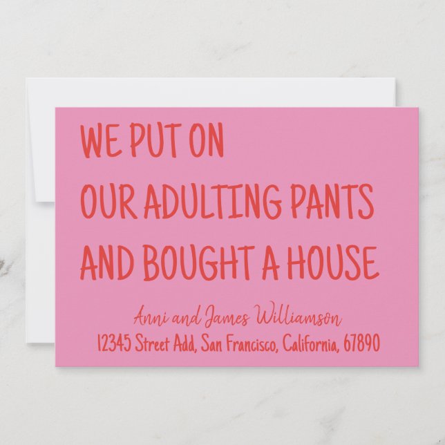 Faire-part Nous Mettons Nos Pantalons Adultes Et Achetons Une (Devant)