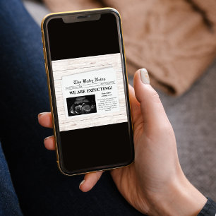 Faire-part Nous Nous Attendons À La Grossesse De Photo De Jou