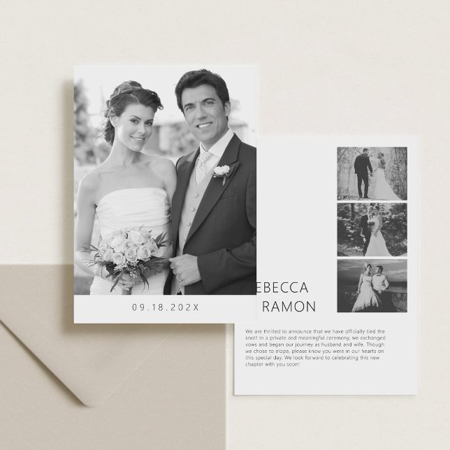 Faire-part Nous nous sommes enfuis Mariage Moderne Minimalist (Créateur téléchargé)