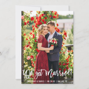 Faire-part Nous Nous Sommes Mariés Bracelet Script Photo