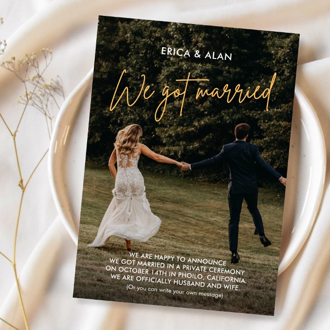 Faire-part Nous nous sommes mariés photo de mariage  (Créateur téléchargé)