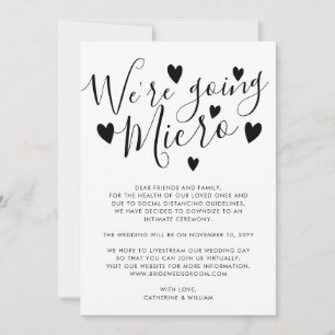 Faire-part Nous Passons à un Micro Mariage Petit Réduction de