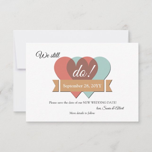 Faire-part Nous recommençons Date de la nouvelle annonce de m (Devant)