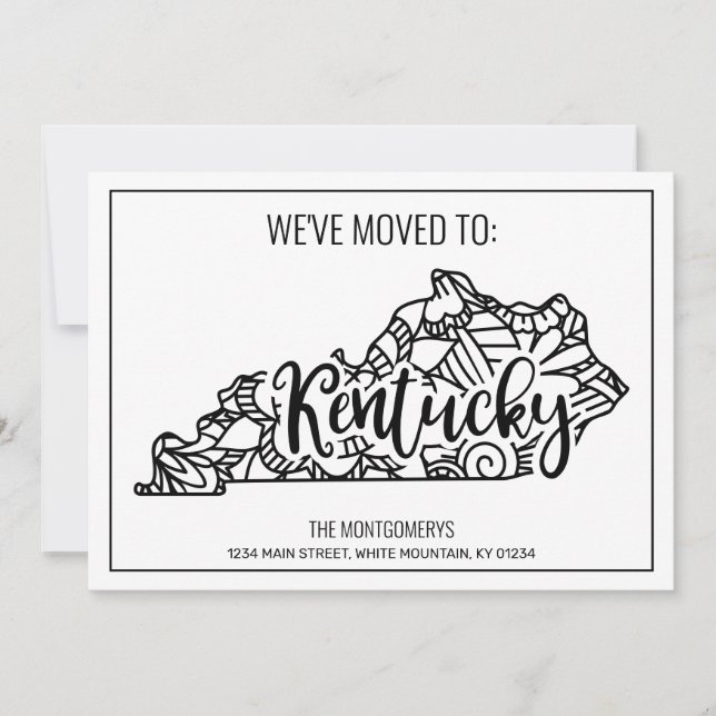 Faire-part Nous sommes allés au Kentucky State Floral Mandala (Devant)