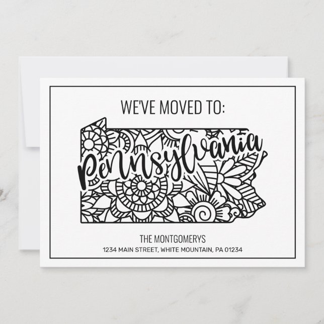 Faire-part Nous sommes allés en Pennsylvanie State Floral Man (Devant)