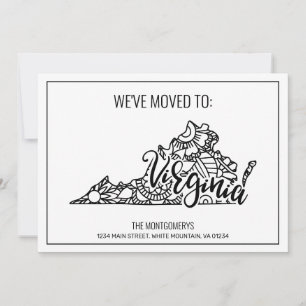 Faire-part Nous sommes allés en Virginie State Floral Mandala