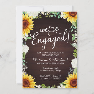 Faire-part Nous sommes engagés Rustic Engagement Party Invita