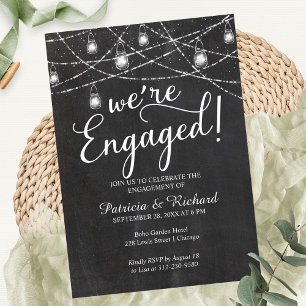 Faire-part Nous sommes engagés Rustic Engagement Party Invita